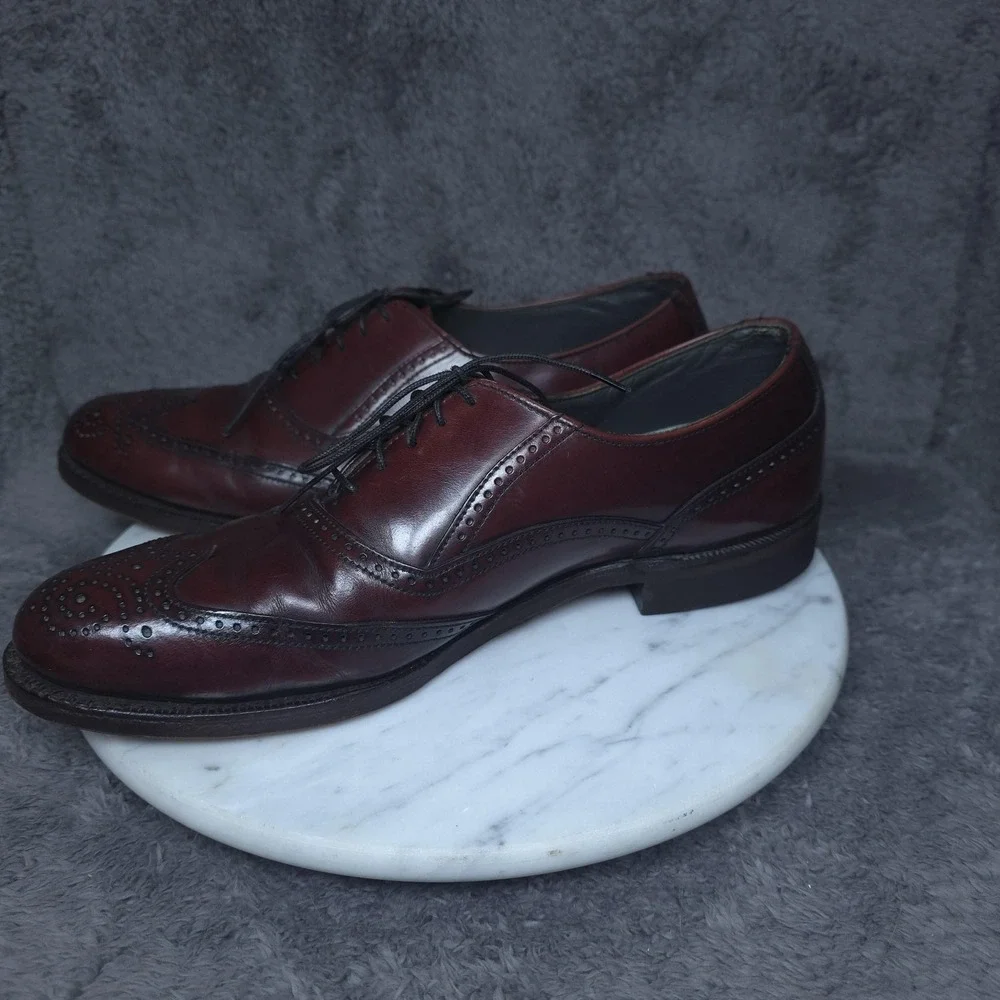 Dexter Brown Leather Wingtip Shoes Mens 9.5 Oxford Dress Lace Up Classic